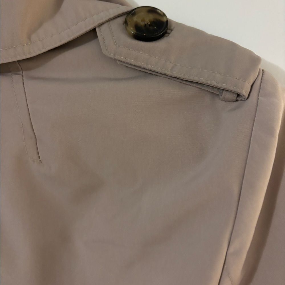 London Fog Belted Trench Coat Taupe Water Resistant Classic Elevated Small NWOT - Picture 8 of 13